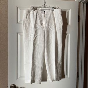 Talbots White Linen Pants, Fully Lined, size 16